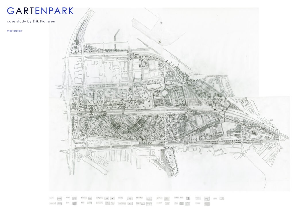 Masterplan drawing Landscape design case study Westerpark Amsterdam