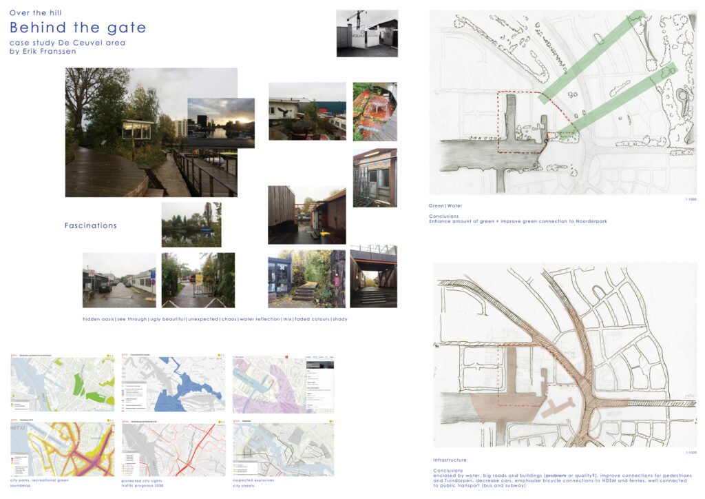 Urban design case study Amsterdam Noord fascinations and analysis infrastructure green water